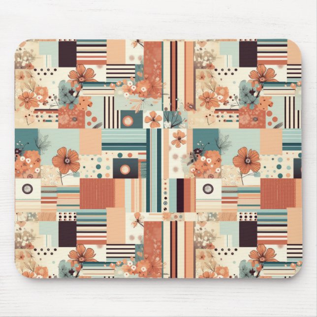 Vintage Floral & Camera Pattern (4) Mouse Pad (Front)