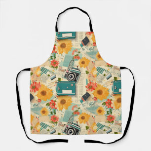 Vintage Floral & Camera Pattern (8) Apron