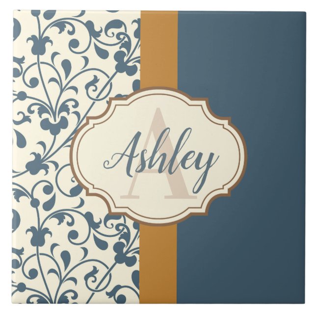 Vintage Floral Ceramic Tile (Front)