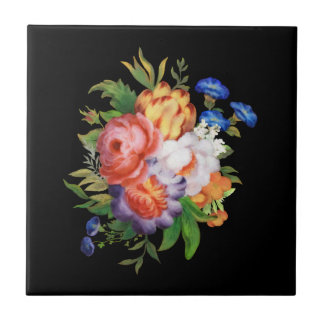 Vintage Floral Ceramic Tile