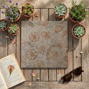 Vintage Floral Ceramic Tile