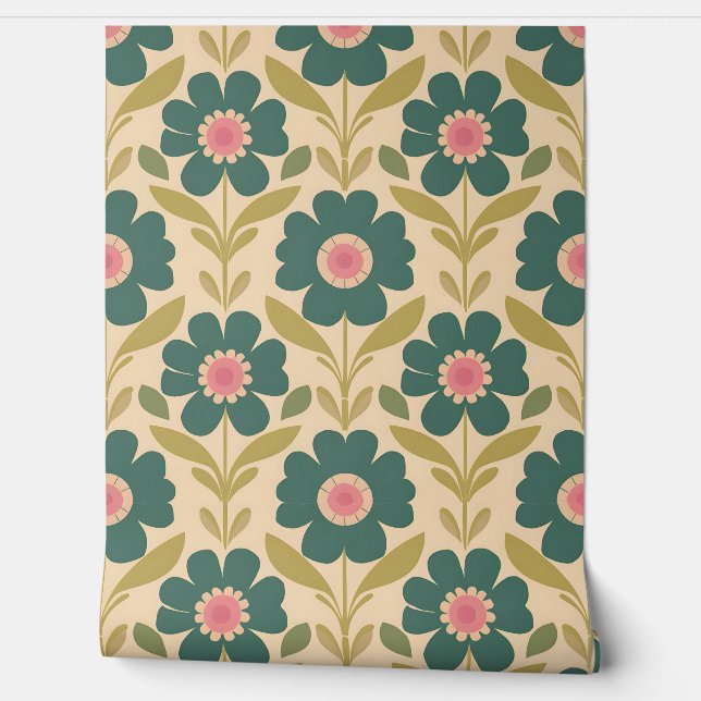 Vintage Floral Charm Wallpaper (Unrolling)