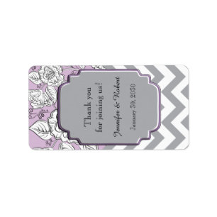 Vintage Floral Chevron Wedding Lip Balm Label