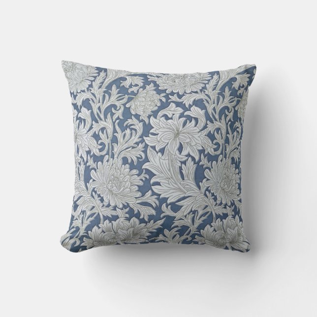 Vintage Floral Chrysanthemum Pattern Cushion (Front)