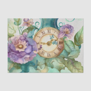 Vintage Floral Clock Tissue Paper