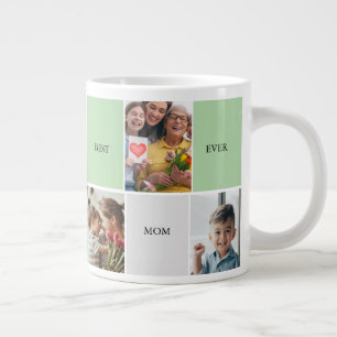 Vintage Floral Collage Photo Mother's Day Large Coffee Mug