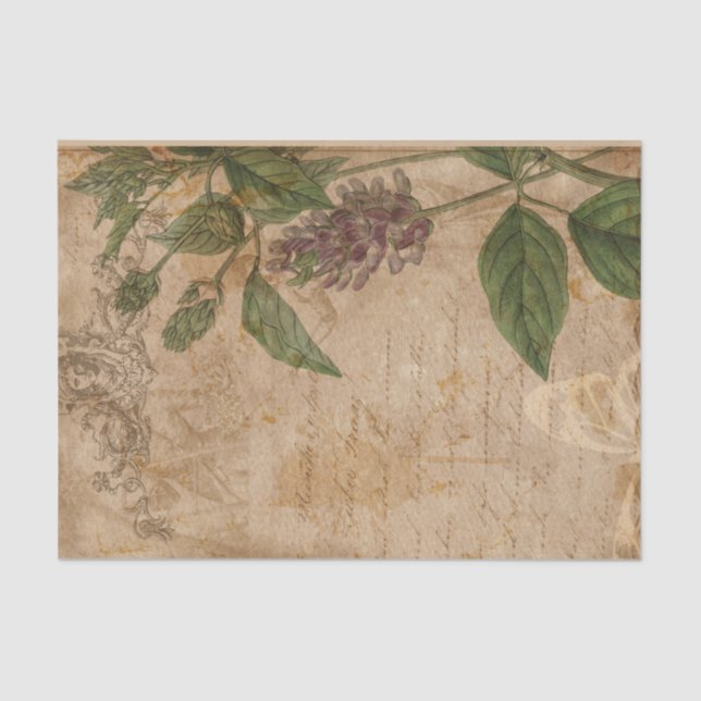 Vintage Floral Collage Tissue Paper (Front)