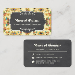 Vintage Floral Consultant Design Business Card