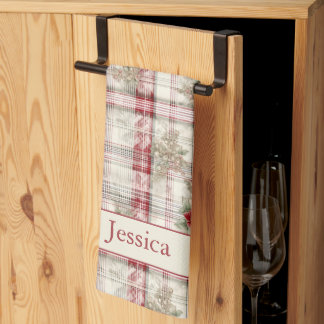 Vintage Floral Cottage Core Grandma Chic Name Tea Towel