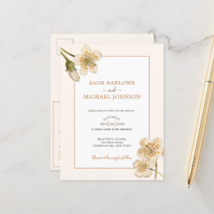Vintage Floral Cream Blossom Invitation Postcard