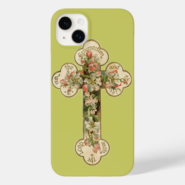 Vintage Floral Cross Case-Mate iPhone Case (Back)