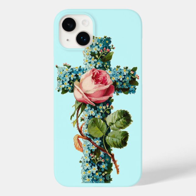 Vintage Floral Cross Case-Mate iPhone Case (Back)