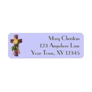 Vintage Floral Cross Return Address Label