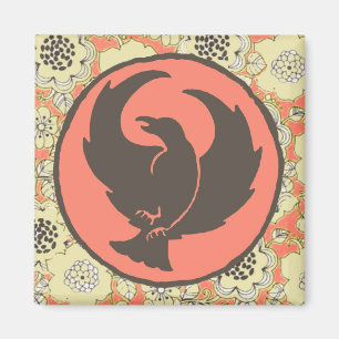 Vintage Floral Crowfoot Magnet (red)