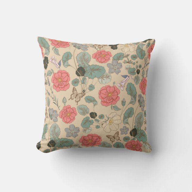 Vintage Floral Cushion (Front)