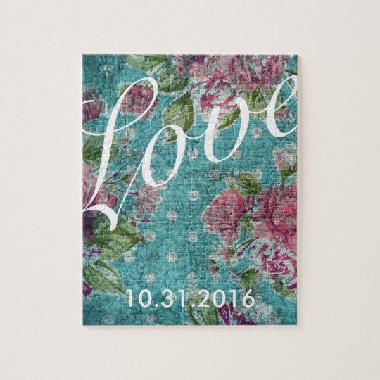 Vintage Floral Custom Date Puzzle