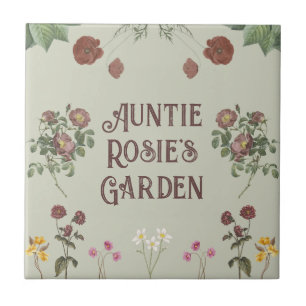 Vintage Floral Custom Display Garden Ceramic Tile
