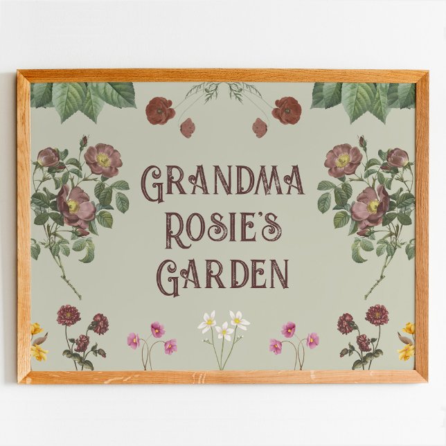 Vintage Floral Custom Display Garden Poster (Creator Uploaded)