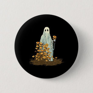 Vintage Floral Cute Halloween Ghost Spooky Gothic  6 Cm Round Badge