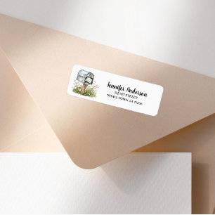 Vintage Floral Cute Mailbox Address Label Return Address Label