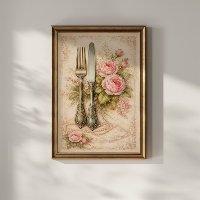 Vintage Floral Cutlery Poster (Creator Uploaded)