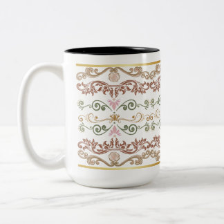 Vintage Floral Damask Coffee Mug | Elegant Victori