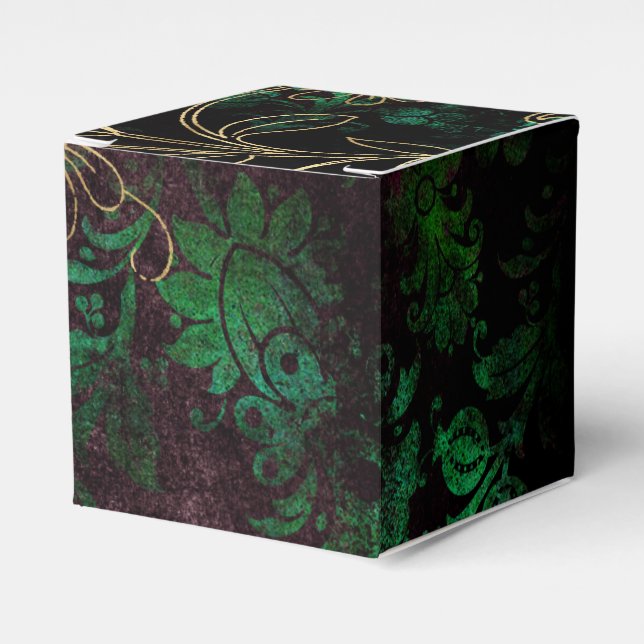 Vintage Floral Damask Favour Box (Front Side)