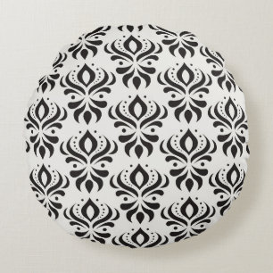 Vintage floral damask seamless pattern. Elegant ab Round Cushion