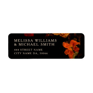 Vintage Floral Dark Moody Return Address Label