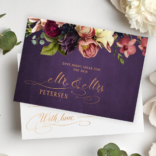 Vintage floral date night ideas bridal shower card