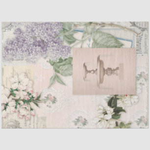 Vintage Floral Decoupage Antique French Ephemera Tissue Paper