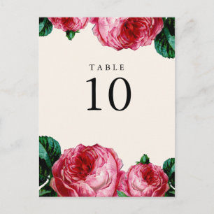 VINTAGE FLORAL DECOUPAGE TABLE NUMBER POST CARDS