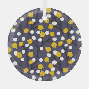 Vintage floral delicate botanical pattern. glass tree decoration