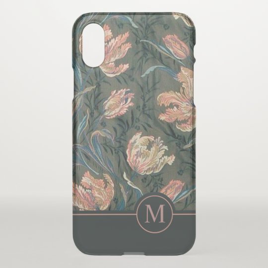 Vintage Floral Design Monogram | iPhone X Case