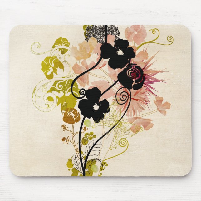 Vintage floral design Mousepad (Front)