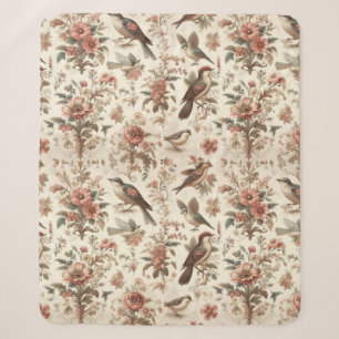 Vintage Floral Design  Sherpa Blanket