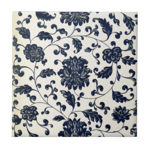 Vintage floral design tile