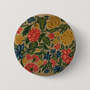 Vintage Floral Designer Garden Artwork 6 Cm Round Badge