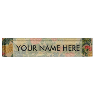 Vintage Floral Designer Garden Artwork Nameplate