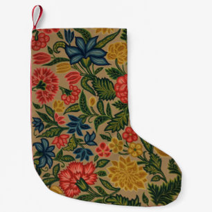 Vintage Floral Designer Garden Artwork Small Christmas Stocking