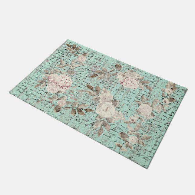 vintage  floral  doormat (Angled)