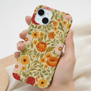 vintage Floral Dream Wildflower art iPhone 15 Case