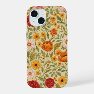 vintage Floral Dream Wildflower art iPhone 15 Case
