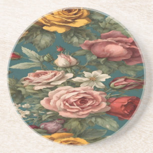 Vintage floral dress coaster
