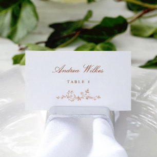 Vintage Floral Dusty Orange Wedding Escort Cards