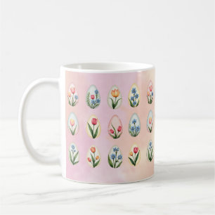 Vintage Floral Easter Egg Pattern Coffee Mug