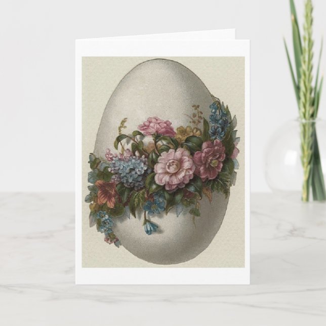 Vintage Floral Easter Egg! Vintage Easter Card (Front)