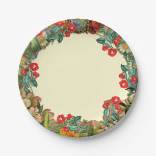 Vintage Floral Edging Paper Plate
