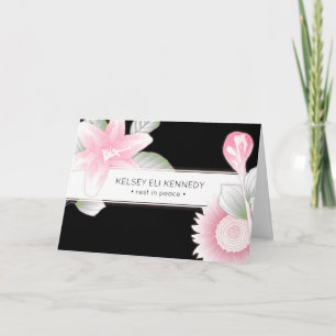 vintage floral elegant funeral card