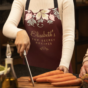 Vintage floral elegant kitchen apron